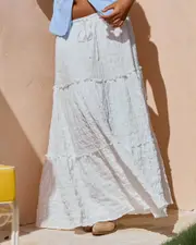 [Mooloola] Mooloola Women's Dawn Maxi Skirt in Cream 0 Cream