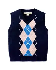 Hope & Henry Argyle Sweater Vest 12-18 Months NoColor