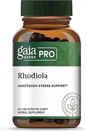 Gaia Herbs Professional Solutions Rhodiola Pro - Stress Relief Dietary Supplement - Natural Supplement for Stress Support - Rhodiola Rosea Supplement Helps Body Cope with Stress - 60 Lvcaps
