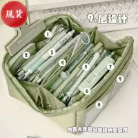 在飛比找蝦皮購物優惠-💯【視光學】超大容量多功能ins風日係大開口稜鏡筆袋耐髒文具