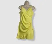 $195 Aidan by Aidan Mattox Women's Yellow Sleeveless V-Neck Mini Dress Size US 8