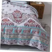 DaDa Bedding Bohemian Summertime Cozy Floral Bedspread Set - Paisley Beach