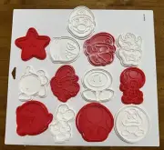 Mario cookie cutter set / set of 13 Mario Cookie Cutters And Stamps 4 Inches