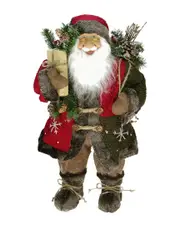 Northlight Country Rustic Standing Santa Clause Figure with Knitted Snowflake Jacket