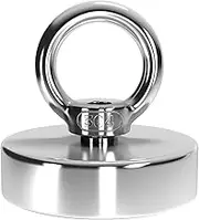 Heavy Duty Fishing Round Magnet - 200 Lb Pull Force Strong Neodymium Magnets Powerful Single Sided Magnet Fishing for Lifting, Hanging, Retrieving Applications