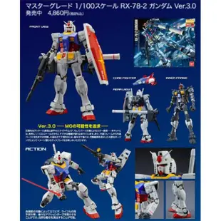 【BANDAI 萬代】MG 1/100 RX-78-2 GUNDAM Ver.3.0 初鋼(萬代模型 模型玩具 組裝模型 鋼彈模型)