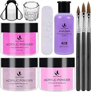 MAGIC ARMOR Acrylic Nail Kit Professional Acrylic Liquid Monomer and Acrylic Powder set with Acrylic Nail Brush tips for Acrylic Nails Extension Beginner kit for Acrylic Nails Extension Beginner kit