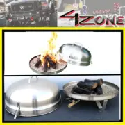Self Contained Portable Fire Pit With Ceramic Logs Stainless Steel Uses Propane