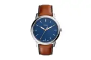 Fossil The Minimalist Slim Three-Hand Light Brown Leather Watch FS5304 - Brown