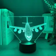 Boeing Air Plane Acrylic 3D Airplane Illusion Led Night Light Aeroplane Gift New