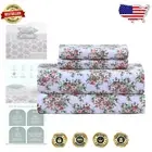 Soft & Durable 300 Thread Count Floral Queen Bedding Set - 16" Deep Pocket