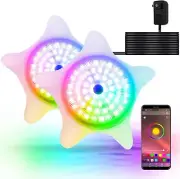 2-Pack LED Pool Lights with APP Control for Above Ground Pools, 15W RGB Floating