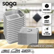 SOGA 12X Gastronorm GN Pan Full Size 1/2 10cm Deep Stainless Steel Tray w/ Lid