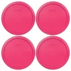 New Pyrex 7402-PC 6/7 Cup Fuschia Pink Round Plastic Lid 4PK for Glass Dish