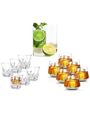 Cheer Collection Old Fashioned Whisky & Cocktail Glassware Set