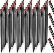 Gerrii 100 Pieces Disposable Angled Eyebrow Brushes Eye Liner Brush Disposable Angle Brushes Tinting Brushes for Women Girls Salon Beauty Cosmetic Make up Tool Esthetician Supplies(Black)