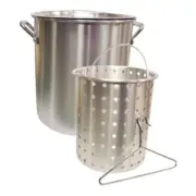 Aluminum Pot & Basket - Includes Lid, Basket & Removal Hook - Perfect for