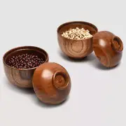 Soup Bowl with Lid Food Container Rice Salad Soup Snack Wooden Bowl Tableware