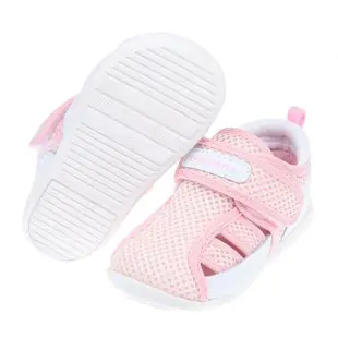 【布布童鞋】Moonstar日本好透氣速乾粉紅色寶寶機能學步鞋(I2K254G)