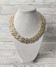 Napier Gold Tone Collar Choker Fashion Necklace 16" NEW