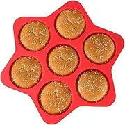 Silicone Baking Molds | Non-stick Hamburger Bun Moulds Tray - Pan Tool Cooking Cooking Cooking Baking with 7 Cavities