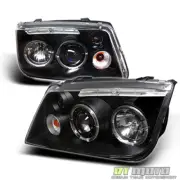 Black 1999-2005 VW Jetta CCFL Halo Projector Headlights Lights Lamps Left+Right (for: Volkswagen)