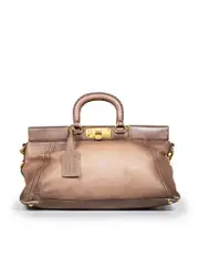 Brown Leather Cervo Antik Frame Bag