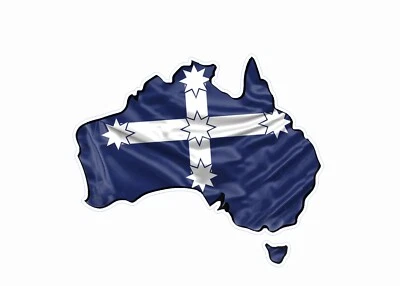 Aussie Eureka Flag Map, Diecut vinyl adhesive sticker 115x100mm approx