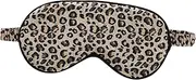 COMPUKAS Leopard Print Faux Silk Eye Mask for Sleeping Light Blocking Travel Blindfold Comfortable Eye Cover for Meditation and Relaxation for Naps and Office Breaks