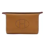 【二手名牌BRAND OFF】HERMES 愛馬仕 棕色 BARENIA FAUBOURG福寶馬鞍皮 VIDEPOCHES 單肩包 銀扣 W刻