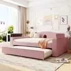 Pink Teddy Fleece Daybed w/ Bluetooth & Storage
