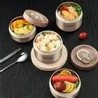 Stainless Steel Food Container Stackable Soup Bowl Office Worker