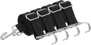 uxcell 4Pcs Adjustable Bungee Cords with Hooks, 39 Inch Flat Heavy Duty Elasticity Straps Rubber Bungee Cords with Buckle for Outdoor, Camping, Tarp, Bike Rack, Luggage, Black