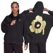 Adidas X Marimekko Boyfriend Hoodie Oversize Hoodie Flower Black Gold