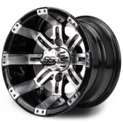 MODZ 10" Tempest - Black with Machined Face - Golf Cart Wheels