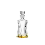Aurum Crystal 3-Piece 1 Decanter + 2 Glasses Amber Crystal Whiskey Set, Set of 3