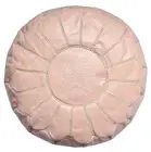 Dusty Pink Moroccan Leather Pouf Pouffe Ottoman Footstool