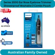 Series 3000 Ear Nose Eyebrow Trimmer Showerproof Washable 2 Combs Pouch NT3650/1