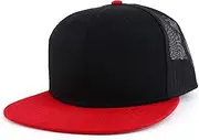 [Armycrew] Oversize XXL Blank Flatbill Mesh Snapback Cap