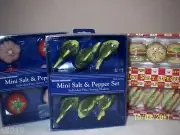 Boston Mini Salt & Pepper Sets of 6 Trout, Garlic & Tomato Individual Settings