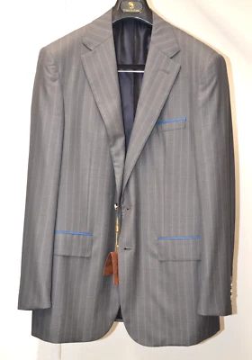 NWT Stefano Ricci Mens Striped Jacket Wool Silk 2btn size US 42 EU 52 (rg6)