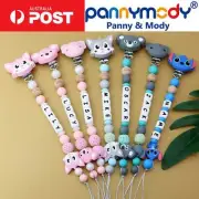Personalised Dummy Clip with Name, Silicone Animal Soother Clip for Boys Gift