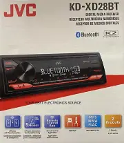 NEW JVC KD-XD28BT, 1-DIN Digital Media Receiver w/ Bluetooth, USB