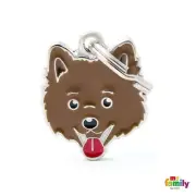 My Family Friends Italian Spitz Brown Cute Dog Name Id Tag Charm