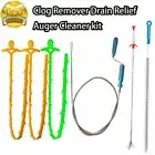 Snake Drain Clog Remover Tool,7 Pack Snake Cleaner Drain Auger Hair Catcher,Sink