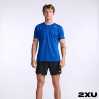 在飛比找momo購物網優惠-【2XU】男 Aero運動短袖上衣(藍/反光銀)