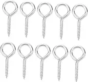 OKUMEYR 10pcs Heavy Duty Eye Screws Hooks Anti Rust Self Tapping Eye Bolts for Securing Cables and Wires Ideal for Indoor and Outdoor Use