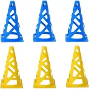 Soccer Cones, Wanfoou 6 Pack Multipurpose Training Cones, Plastic Training Cones, Training Field Marker Plastic Cones, Football Training Cones, Soft and Durable Traffic Cone, Football Practice Drills