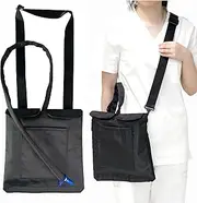 Urine Drainage Bag Holder with Update Catheter Pipe Cover and Adjustable Shoulder Straps, Catheter Bag Covers Front and Back with Catheter Bags - Crossbody or Hangs (Black)