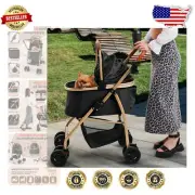 Lightweight Pet Stroller for Small to Medium Dogs and Cats – Zipperless Entry